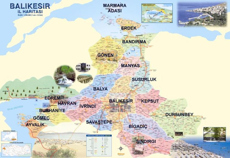 Balıkesir Haritası Siyasi ve Fiziki: Balıkesir ilçeleri nelerdir, kaç ilçesi var Balıkesir ilçeleri haritası...